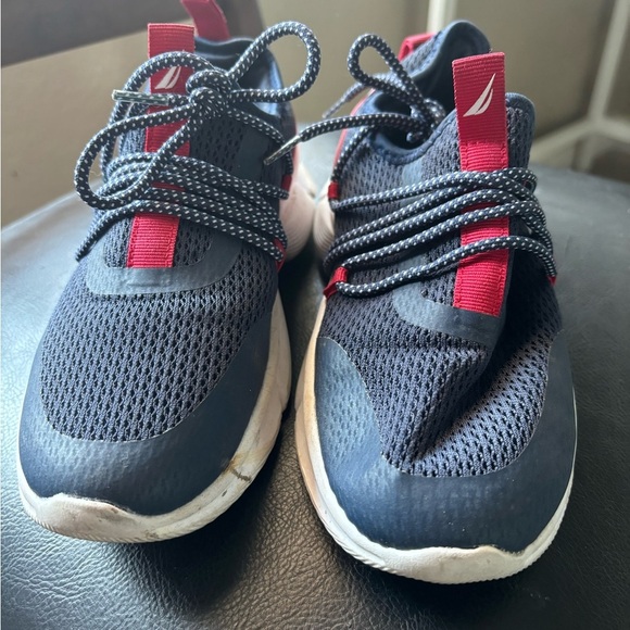 Kids Nautica Eriko Lace-up Sneakers Size 6 Comfy Navy Blue/Red - Picture 2 of 14